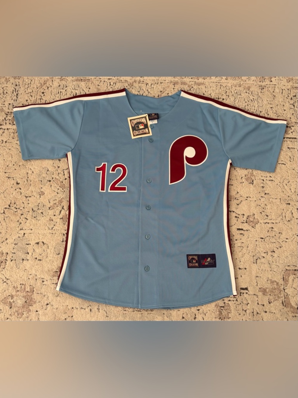 Majestic Authentic Phillies Kyle Schwarber Cooperstown Baseball Jersey Men’s L